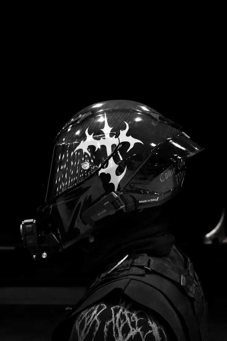 Casque avec sticker Croix Trash blanc, Obsaners édition