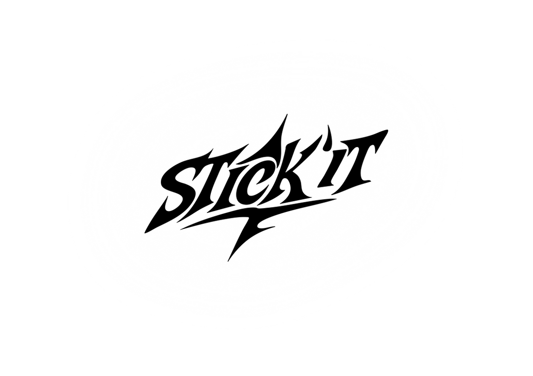 Sticker logo Stick'it noir en vinyle découpé