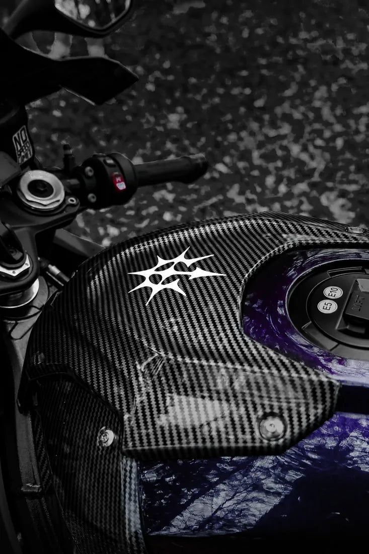 Réservoir de moto avec sticker Étoile Gothique blanc, Obsaners édition
