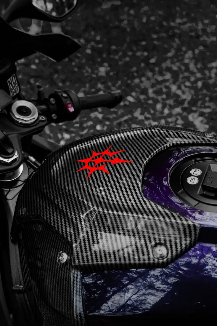 Réservoir de moto avec sticker Étoile Gothique rouge, Obsaners édition