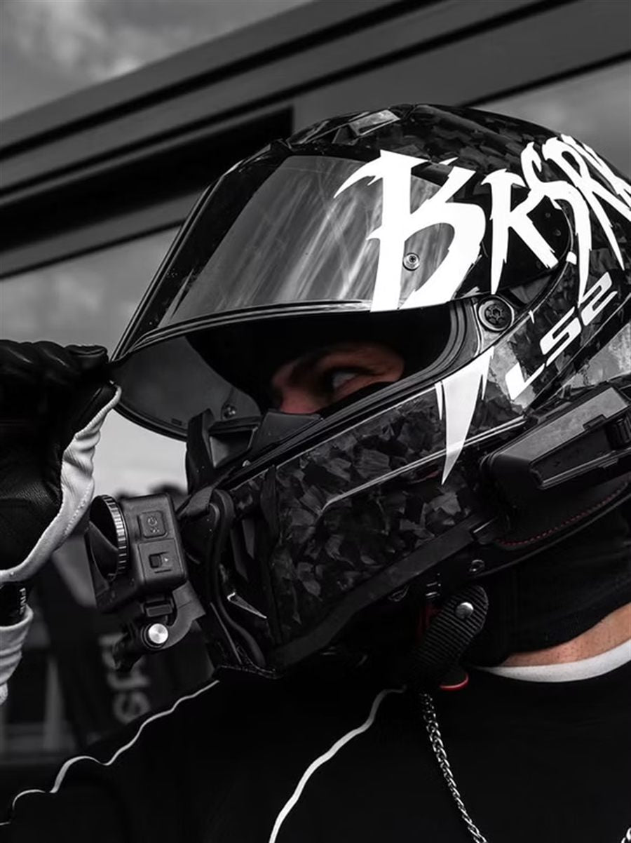 Casque avec sticker et logo LS2