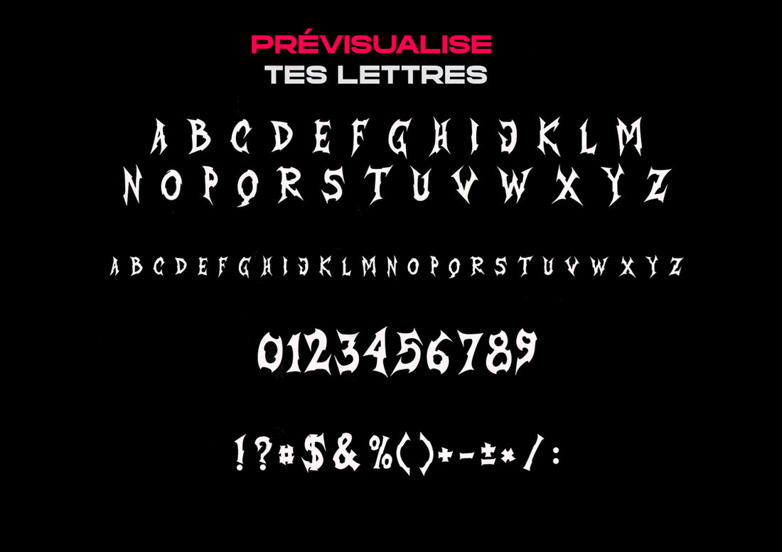 Alphabet complet de la police Novocare pour sticker casque personnalisé